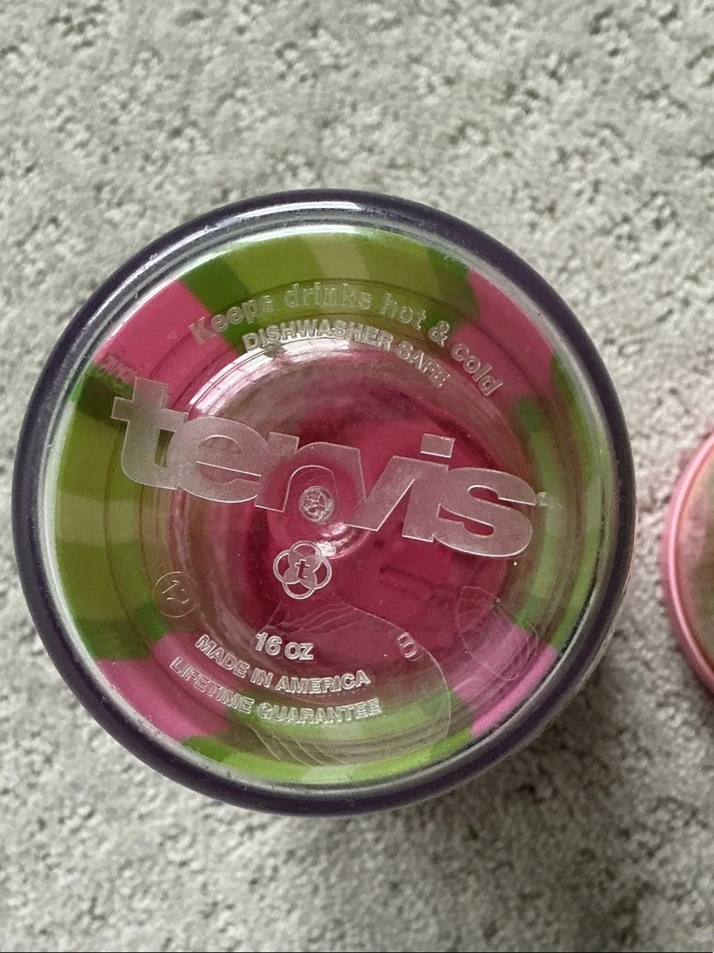 tervis 16 oz tumbler pink and green patterned travel tumblers (set of 2)